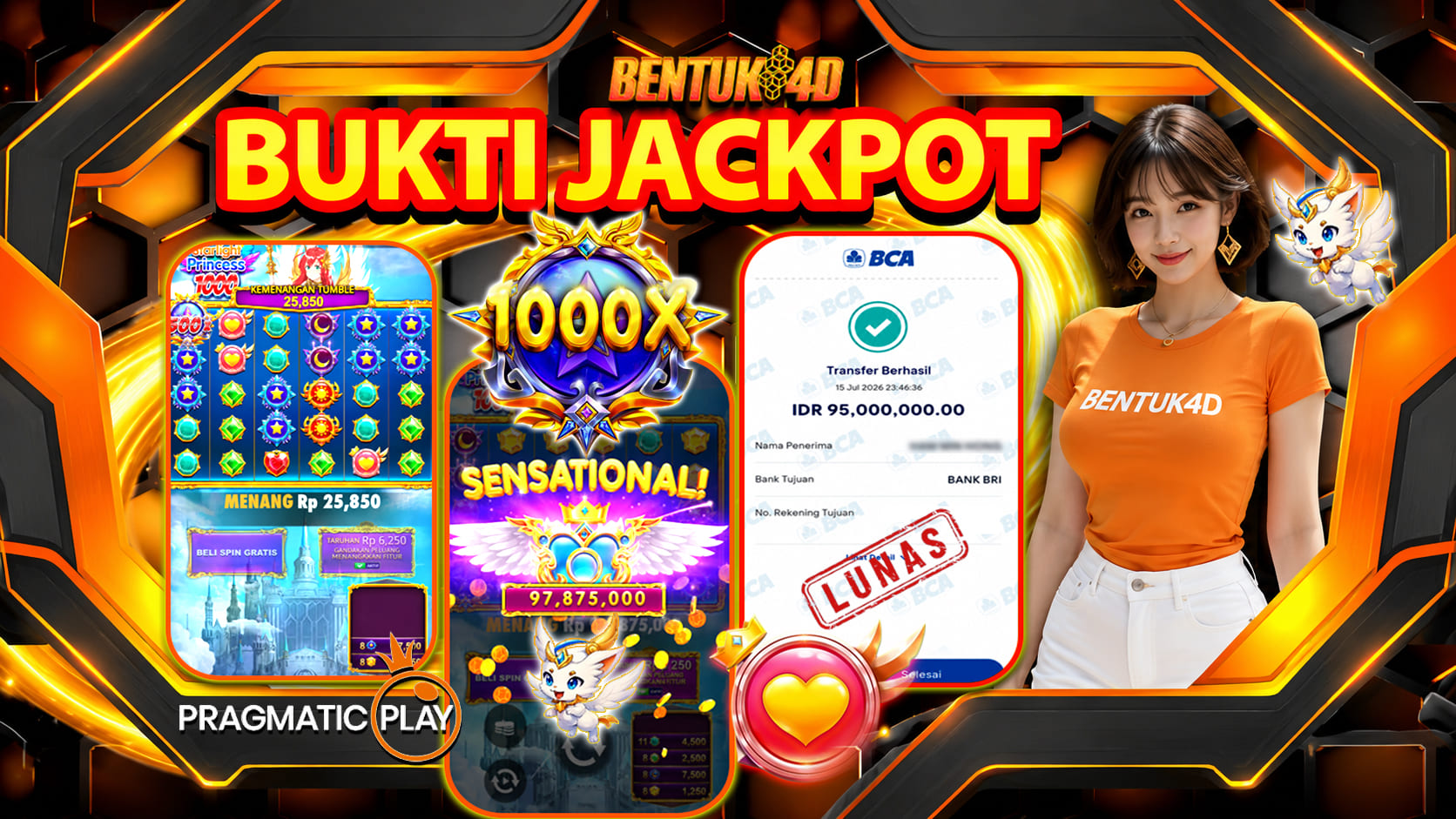 Bukti Jackpot Starlight Princess 1000 BENTUK4D